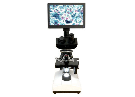 Fotomicroscópio do monocular do microscópio biológico 10X 40X 6V 20W do laboratório do painel LCD