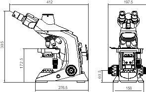 O estilo da gota integrou o tipo binocular do microscópio biológico do laboratório